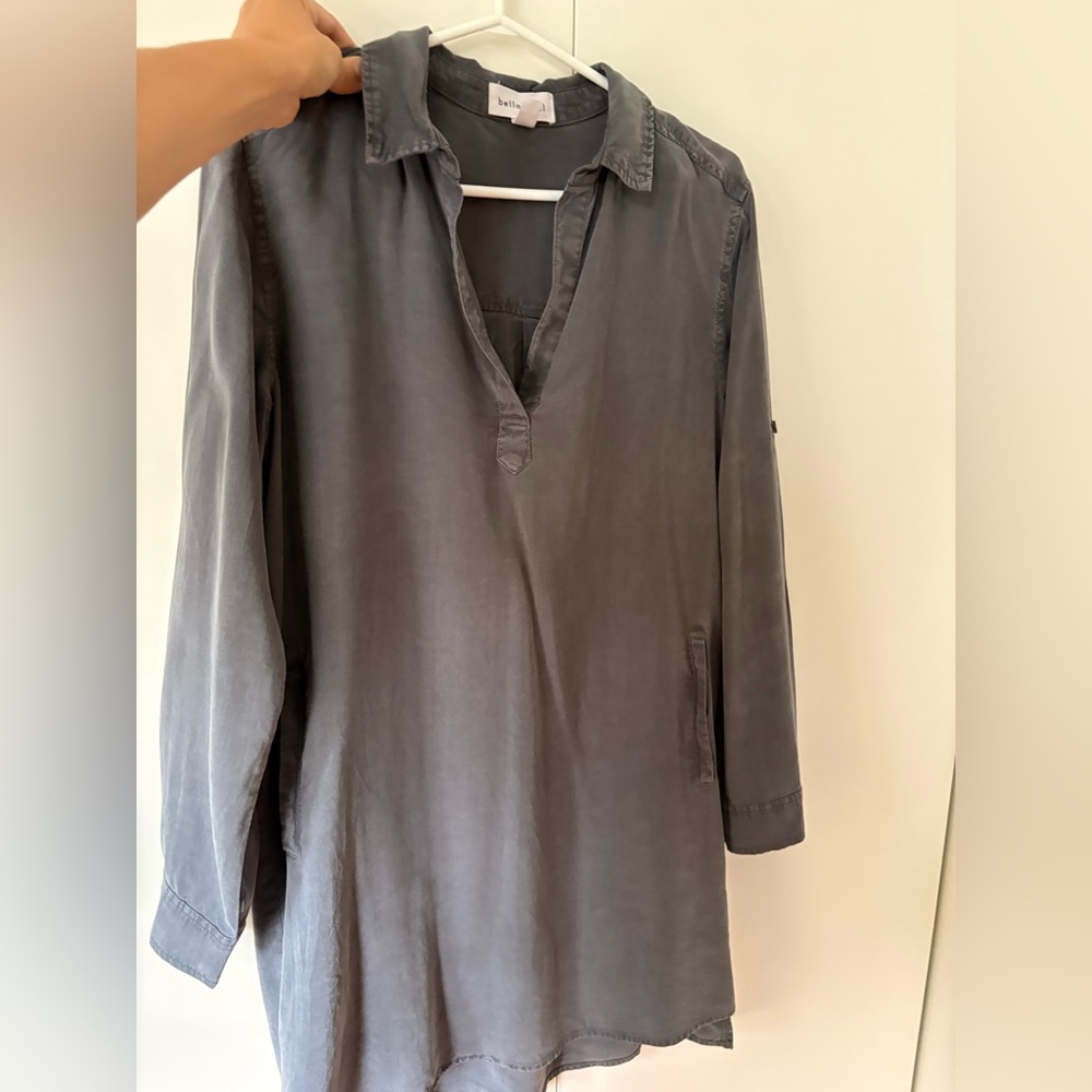 Bella Dahl Charcoal Tunic - Sz S - Tencel Lyocell